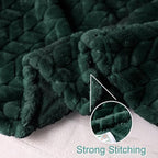 Exclusivo Mezcla Fleece Throw Blanket for Couch and Bed, 50x70 Inches Soft Cozy Jacquard Flannel Blankets, Lightweight Fuzzy Plush Warm Throws for Women, Forest Green