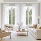 MIULEE White Sheer Curtains 84 Inches Long 4 Panels 54 x 84 Inches