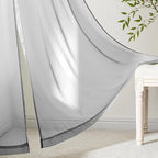 MIULEE Dark Grey Sheer Curtains 72 Inches Long, 4 Panels Set, Rod Pocket Light Filtering Window Drapes for Bedroom and Living Room, Elegant Airy Fabric, 54 x 72 Inches