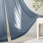 MIULEE Navy Blue Sheer Curtains 63 Inches Long 4 Panels 42 x 63 Inches