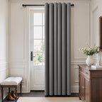 MIULEE Blackout Door Curtain Set of 2, 34 x 80 Inch Grey Thermal Insulated Room Divider Drapes with Grommet Top for Privacy Cover, Living Room, Bedroom, Closet & Temporary Doorway