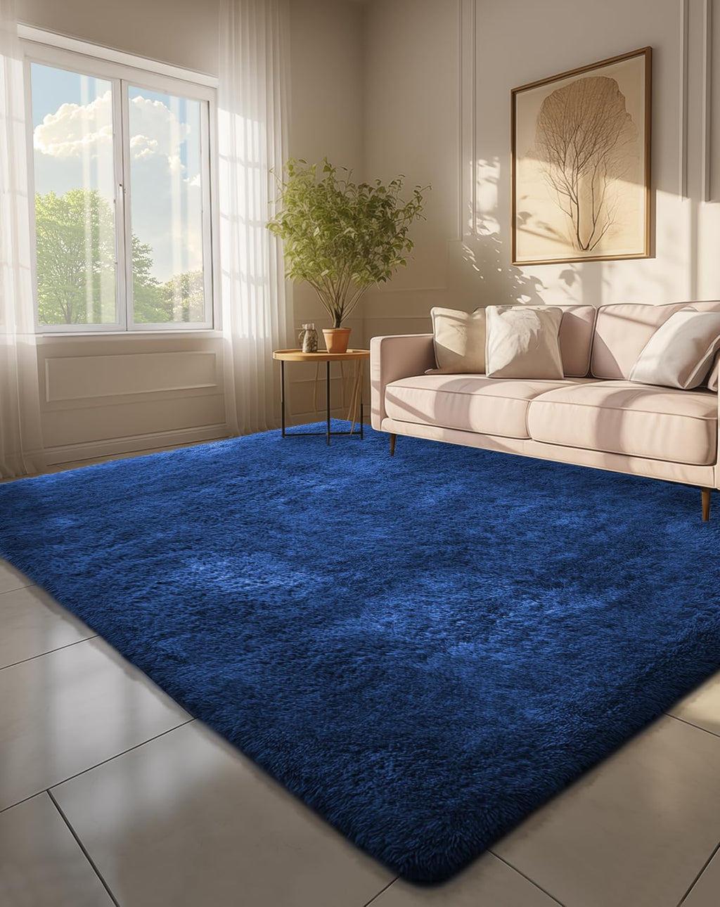 Ophanie 6x9 Area Rugs,Upgrade Non-Slip Fluffy Soft Rugs for Living Room,Large Shag Ivory Fuzzy Plush Rug,Shaggy Big Carpets for Bedroom,Kids Boys Girls Dorm Nursery Decor with Over 99 pcs Pile fibers