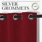 NICETOWN Burgundy Red Blackout Curtains 48 inches Length for Laundry Room, 2 Panels, 42" Wide, Thermal Insulated Decoration Drapes for Short Window