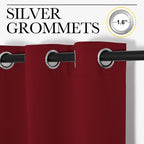 NICETOWN Christmas Burgundy Window Curtains Blackout Drapes, Thermal Insulated Solid Grommet Blackout Curtains/Draperies for Laundry Room (One Pair, 55 by 68-inch, Burgundy Red)