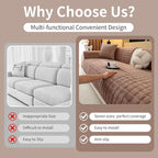 Velvet Couch Cover, Plush Sectional Sofa Cover Washable, Anti Slip Sofa Slipcover for Loveseat, Furniture Protector Covers for Pets & Kids(1PC, Dark Brown, 35.4"×47.2", Loveseat)