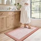 48x24 Long Bathroom Rugs Washable Non Slip, Pink Bath Mat for Bathroom Floor Tub, Soft Absorbent Quick Dry Mats for Shower, Bathtub,Home Decor