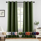 MIULEE Blackout Curtains for Bedroom 2 Panels 40 x 90 Inch Long Olive Green