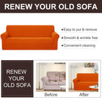 U-NICE HOME Stretch Couch Cover Slipcover for 3 Cushion Sofa, Orange