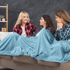 Buryeah 12 Pcs Flannel Throw Blanket Bulk 50 x 60 in Sleepover Blanket Outdoor Wedding Throw Lightweight, Oeko-tex Standard 100 Certified for Sofa Homeless Gifts (Teal)