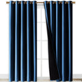 NICETOWN Moroccan Blue Full Shade Curtain Panels, Pair of Energy Smart & Noise Blocking Out Blackout Drapes for Dining Room Window, Thermal Insulated Guest Room Lined Window Dressing(70 x 84 inch)