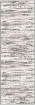 KOZYFLY Modern Abstract Hallway Runner Rug, 2.6x8 Washable Rug Runner Non-Slip Soft Striped Kitchen Runner Rugs, Print Grey/Light Beige/Brown Carpet Runner for Entryway Bathroom