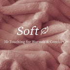 BEDELITE Fleece Throw Blanket for Couch - 300GSM Soft & Warm Fluffy Dusty Pink Blanket, Decorative and Giftable Striped Blankets for Women, Men, 50"x70"