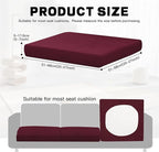 8Pcs Outdoor Cushion Covers, Patio Cushion Covers,Stretch Elastic Slipcovers, Replacement Washable & Reusable Furniture Protector for Patio Couch,Thick Jacquard Fabric(Wine Red, Cover Only)