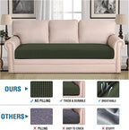 H.VERSAILTEX Super Stretch Individual Seat Cushion Covers Sofa Covers Couch Cushion Covers Slipcover Sets Thick Jacquard Textured Twill Fabric (1 Piece Sofa Cushion Cover, Olive)