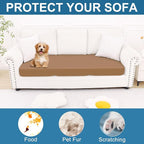 Smiry Printed Couch Cushion Covers, Stretch Soft Couch Covers for Sofa, Washable Non-Slip Sofa Slipcover Furniture Protector for Indoor and Outdoor (Large, Camel)