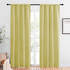 NICETOWN Blackout Curtains for Living Curtains, Paler Yellow, 2 Panels, 42 by 84, Room Darkening Window Curtain Panels, Easy-Care Solid Thermal Insulated Draperies/Drapes for Daughter Room