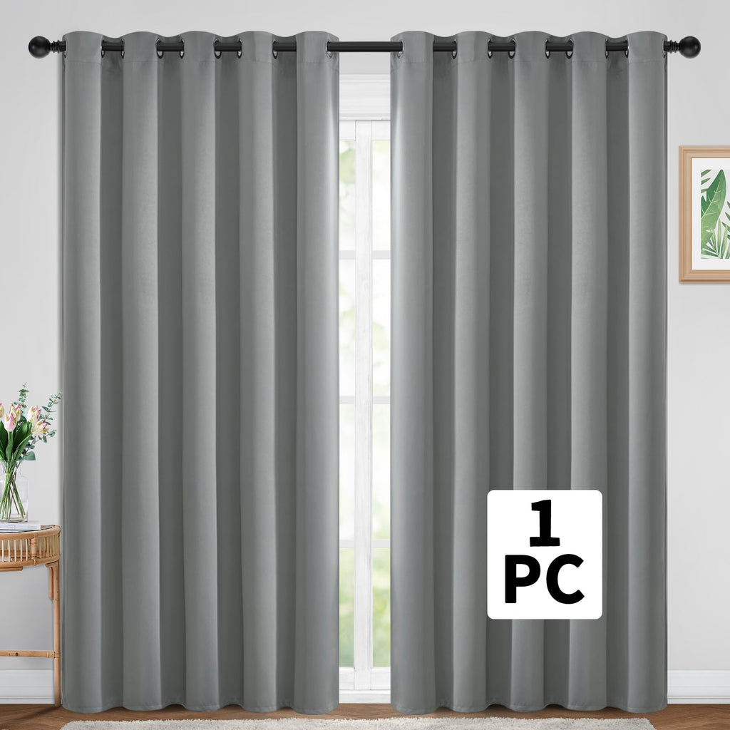 Yakamok Dove Grey Room Darkening Curtains 84 inch Sliding Door Drapes