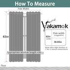 Yakamok Blackout Curtains Room Darkening Thermal Insulated Window Panels,Solid Grommet Top Drapes for Bedroom/Living Room(62Wx63L, Stone Blue, 2 Panels)