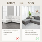 HOMERILLA 2 Piece Sectional Couch Cover for L Shape Sofa Light Grey XXXL