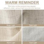 Linen Textured Total Blackout Curtains for Bedroom 108 Inches Long, Cream