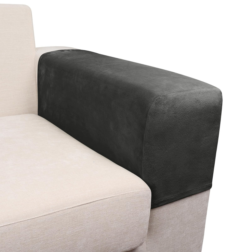 Taque Couch Arm Covers 2 Pcs Sofa Armrest Covers Stretch Couch,Armrest Cover for Chairs Scratch-Resistant Sofa Arm Cover Armchair Slipcovers,Grey