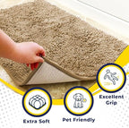 Muddy Mat® | Super Absorbent Door Mat Indoor, Microfiber Quick Dry Chenille Entryway Rug, Non-Slip Front Door Mat, Indoor Mats for Entryway, Machine Washable Pet Rug, Beige 36"x72"