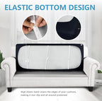 Leather Look Couch Cushion Covers Sofa Seat Slipcovers Sets Couches Furniture Protector for Sectional Armchair Loveseat Pets Kids Stretch Spandex Fabric (1 Cushion XL Sofa, Navy)