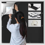 BKSAI 100% Blackout Window Cover, Portable Magnetic Black Out Curtains for Window, Black Out Shades No Drill Cuttable Blackout Blinds for Bedroom, RV, Nursery, Media Room, 158x57 inch