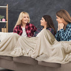 Buryeah 12 Pcs Flannel Throw Blanket Bulk 50 x 60 in Sleepover Blanket Outdoor Wedding Throw Lightweight, Oeko-tex Standard 100 Certified for Sofa Homeless Gifts (Beige)