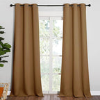 NICETOWN Sleek Blackout Curtains 95 inches Length for Windows, Noise Reducing and Block Draft Panels for Door Doorway Laundry Office Luxury Decor Theme (2 Panels, Gold Brown, W42 x L95 -Inch)