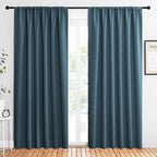 NICETOWN 2 Panels Blackout Curtains, Rod Pocket Thermal Insulated Drapes 84 inches Long, Easy-Care Modern Home Decoration Sunshades for Guest Room, Living Room, Office, 62 x 84 Inch, Smoky Blue