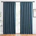 NICETOWN 2 Panels Blackout Curtains, Rod Pocket Thermal Insulated Drapes 84 inches Long, Easy-Care Modern Home Decoration Sunshades for Guest Room, Living Room, Office, 62 x 84 Inch, Smoky Blue