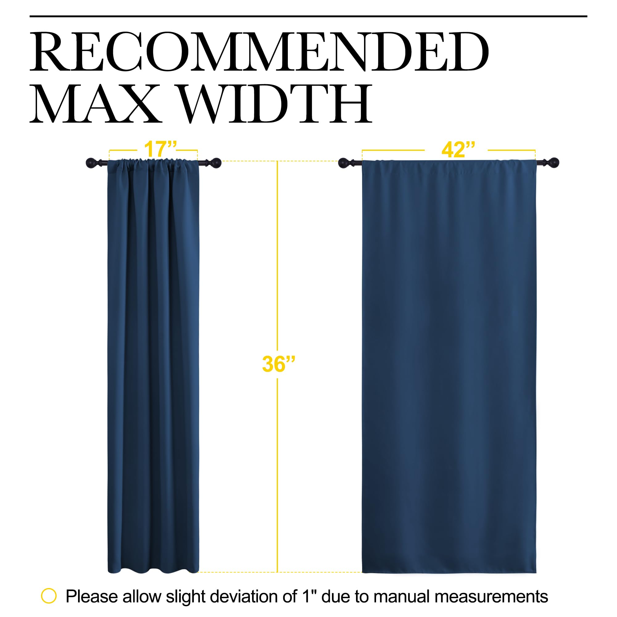 NICETOWN RV Blackout Curtains for Camper Windows, Moroccan Blue, 42" x 36", Set of 2, Kitchen Curtains, Short Blackout Drapes, Thermal Insulated Rod Pocket Window Treatment Draperies for Nursery