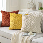 decorUhome Faux Fur Mustard Yellow Throw Pillow Covers 12x20 Set of 2