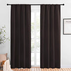NICETOWN 84 Bedroom Curtains and Drapes - Energy Smart Thermal Insulated Rod Pocket Blackout Draperies/Panels for Living Room (2 Panels, 42 inches x 84 inches, Toffee Brown)