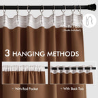MIULEE Cappuccino Brown Back Tab Blackout Curtain 52"x102" Long 2 Panel Set