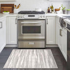 Lansny Modern Abstract Entryway Rug Indoor 2x3 Neutral Washable Non-Slip Soft Small Area Rug Light Beige and Grey Kitchen Mat Thin Print Faux Wool Floor Carpet for Entrance Bedroom