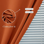 Self Adhesive Curtains Portable Blackout Curtain Simple and Easy to Install Bedroom Window Thermal Lnsulated Kitchen Room Darkening Black Small Drapes, 47" W X 84" L, Orange, 1 Panel