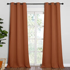 NICETOWN Room Darkening Drapes for Nursery - Light Blocking Curtain Panels for Bedroom Girl Room, Soft Fabric Window Treatment (Burnt Orange, 42 inches Width by 95 inches Length, 1 Pair)