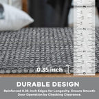 KOZYFLY Extra Long Runners for Hallways 3x18 ft Washable Kitchen Runner Non Slip Rubber Backed Hallway Rug Cotton Entryway Runner Rug Floor Carpet for Indoor Hall, Kitchen, Stair, Grey/Dark Grey