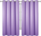 LEMOMO Lavender Blackout Curtains 66 x 63 Inch Length/Set of 2 Curtain Panels/Thermal Insulated Room Darkening Blackout Curtains for Bedroom
