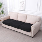 hyha Waterproof Couch Cushion Covers for Pets, Non Slip Sofa Seat Cover for Dogs Washable, Soft Thick Stretch Jacquard Fabric, Sofa Slipcovers with Elastic Bottom (3 Pieces, Black)
