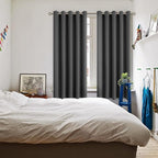 BGment Blackout Curtains for Bedroom - Grommet Thermal Insulated Room Darkening Curtains for Living Room, Set of 2 Panels (70 x 63 Inch, Dark Grey)