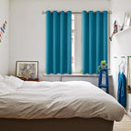 BGment Blackout Curtains - Grommet Thermal Insulated Room Darkening Bedroom and Living Room Curtains, Set of 2 Panels (52 x 45 Inch, Peacock Blue)