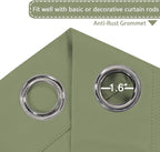 H.VERSAILTEX Blackout Patio Curtains 100 x 84 Inches for Sliding Door Extral Wide Blackout Curtain Panels Thermal Insulated Room Divider - Grommet Top, 7' Tall by 8.5' Wide - Sage