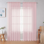 Simplebrand Blush Sheer Curtains 84 Inches Long, Light Filtering Rod Pocket Solid Color Window Sheer Curtain Panels, Elegant Curtains & Drapes for Living Room, Bedroom 2 Panels, 59" W x 84" L