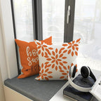 YCOLL Fall Pillow Covers 22x22 Set of 4, Modern Sofa Throw Pillow Cover for Fall Decor, Decorative Outdoor Linen Fabric Pillow Case for Couch Bed Car, Orange