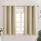 BGment Short Curtains for Small Window 45 Inch Long - Beige 2 Panels