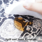 Hallway Washable Runner Rug - 2'6x14 Kitchen Rugs Entryway Rug Runner Vintage Soft Floor Mat Non Slip Indoor Farmhouse Carpet for Bathroom Living Room Bedroom (2'6''x14', Black)