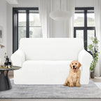 U-NICE HOME Loveseat Cover Stretch Couch Cover Sofa Slipcover, Ivory White